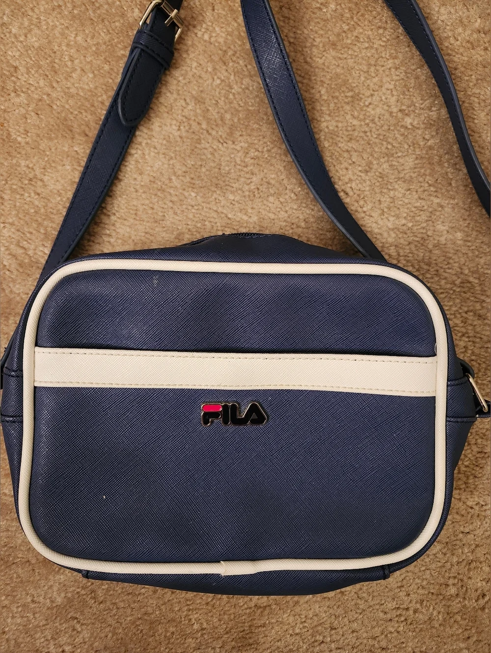 Fila Navy and White Unisex Crossbody Messenger Bag